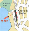 How to walk from the station to the wharf.
