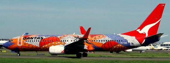 Aboriginal art on plane - Yananyi Dreaming