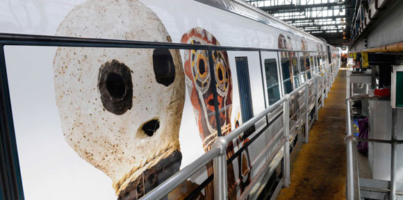 Aboriginal art on a Tilt Train in Cairns