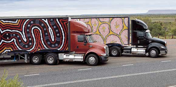 Aboriginal art on trucks