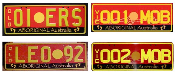 Aboriginal number plates of Queensland and Victoria