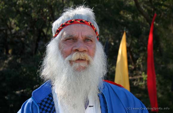 An Aboriginal elder with a white beard