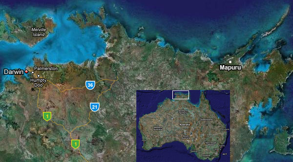 Mapuru is located about 500km east of Darwin.