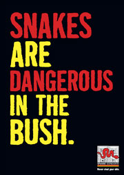 Slogan of Snake condoms: Snakes are dangerous in the bush.