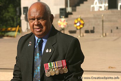 Uncle Harry Allie at the Aboriginal Anzac commemoration in Sydney.