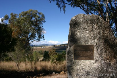 Myall Creek Massacre memorial stone with plaque.