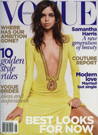 Samantha Harris on the Vogue Australia cover, June 2010