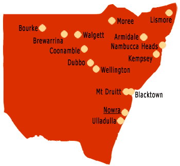 Map: Circle sentencing is now practiced in 15 locations across NSW.