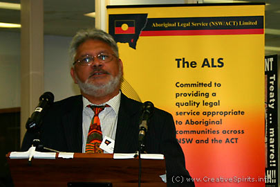 Gerry Moore holding a speech.