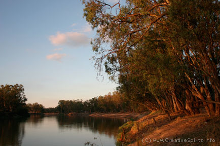 Sunset over the Murray River.