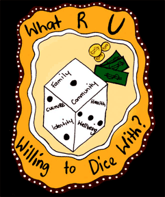 What are you willing to dice with - a dice showing personal and community values.