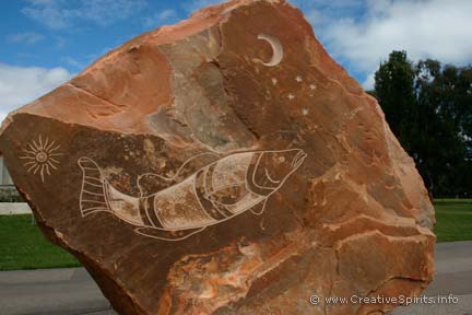 A sandstone with engravings.