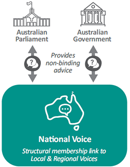 A First Nations voice advises both the Australian government and parliament.