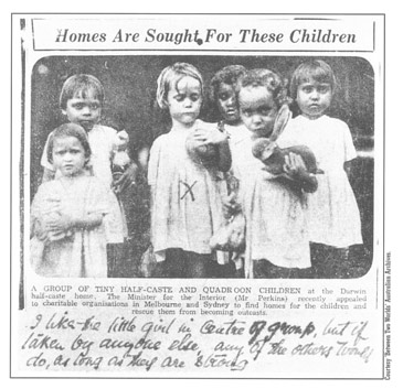 Photograph showing a group of young Aboriginal girls.