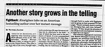 Newspaper article: 'Another story grows in the telling: Fightback: Aborigines take on an American bestselling author'.