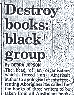 Newspaper article: 'Destroy Books: Black Group'.