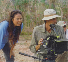 Director Darlene Johnson and cinematographer Kim Batterham on location.