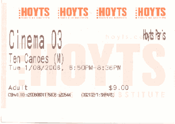 Ten Canoes movie ticket.