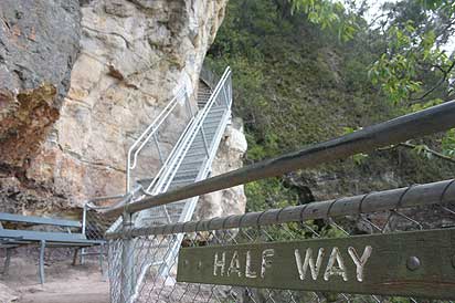 Giant Staircase. And if your fitness is not what you expected it to be, there's an inviting bench half way.