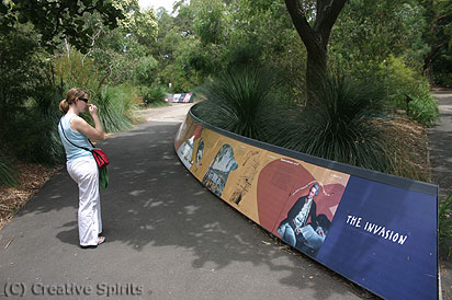 Cadi Jam Ora display. Interestingly, the term 'Invasion' is used for the time of colonisation. Pictured is the northern entry.