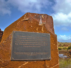 A memorial plaque for the Flying Foam Massacre