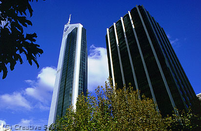 Perth. There are only a few skyscrapers in the Central Business District.