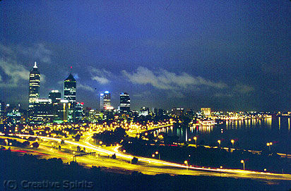 Perth. At night you have magnificent views from Kings Park.